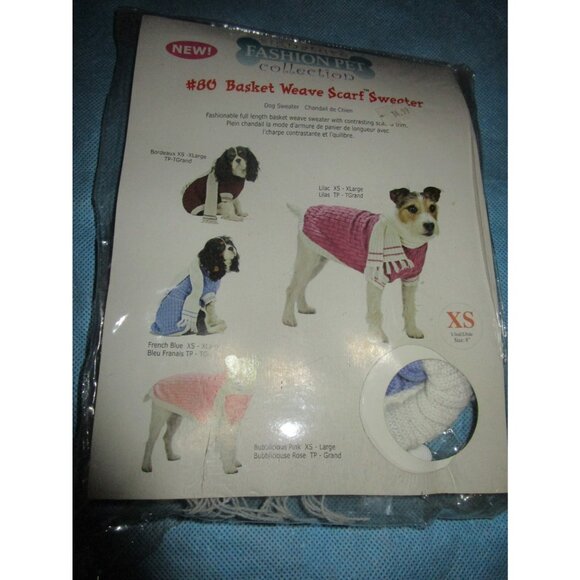 Fashion Pet Dog Puppy Basket Weave Scarf Sweater Blue Sweater Extra Small XS - Picture 1 of 5
